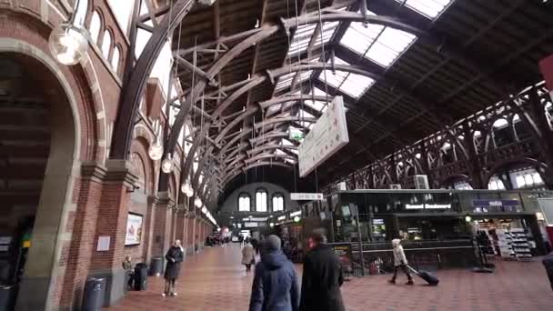 Det Inte Sant Danmark Februari 2022 Järnvägsstation Hall Staden Köpenhamn — Stockvideo