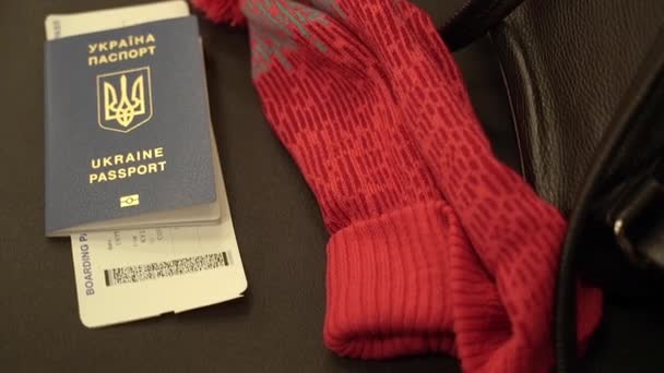 Pasaporte Ucrania Pasaporte Biométrico Ucrania — Vídeo de stock