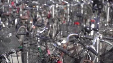A bike. Bicycle parking on the street.