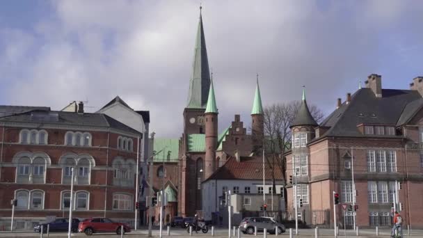 Denmark Architecture City Aarhus — Stockvideo