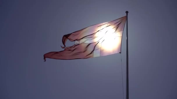 Bandera Dinamarca Bandera Ondea Viento — Vídeo de stock