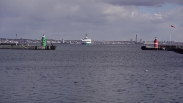 Coast Sweden Ferry Sails Coast Denmark Sweden — Video