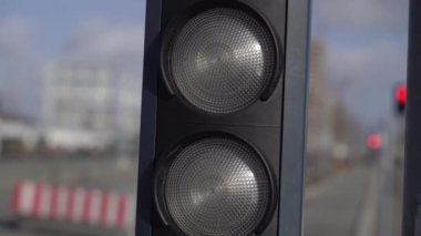 Traffic light. Road traffic light on the road.