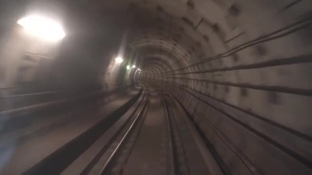 Tunnel Railway Tunnel Which Train Travels — Αρχείο Βίντεο