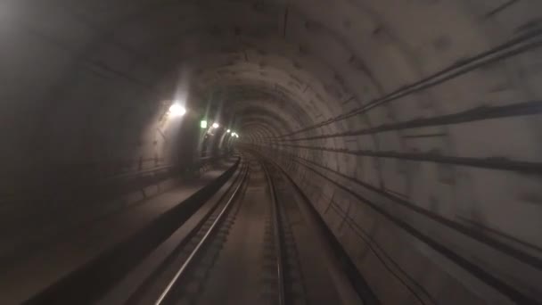 Tunnel Railway Tunnel Which Train Travels — Αρχείο Βίντεο