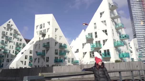 Modern Residential Buildings Denmark Aarhus — Vídeo de Stock