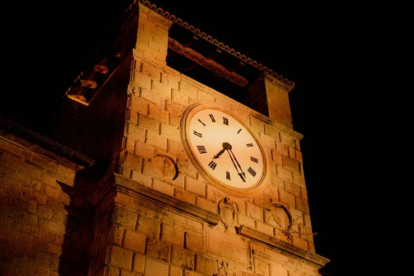 Clock. Tower with a mechanical clock. Montenegro. Kotor.