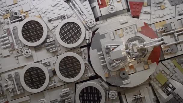 Космический Корабль Космический Корабль Пластикового Конструктора — стоковое видео
