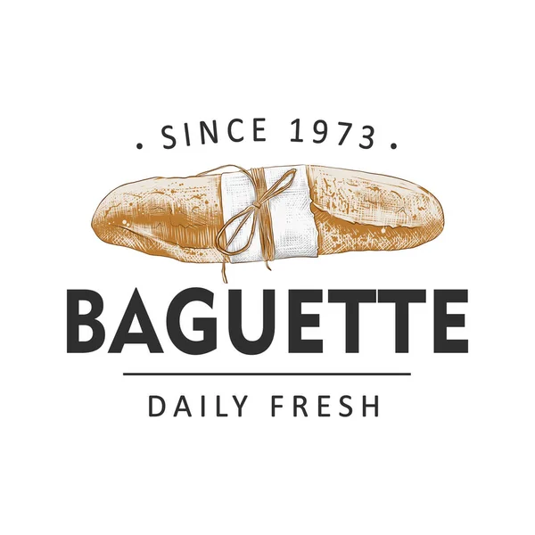 Style Vintage Magasin Boulangerie Étiquette Insigne Emblème Logo Art Graphique — Image vectorielle