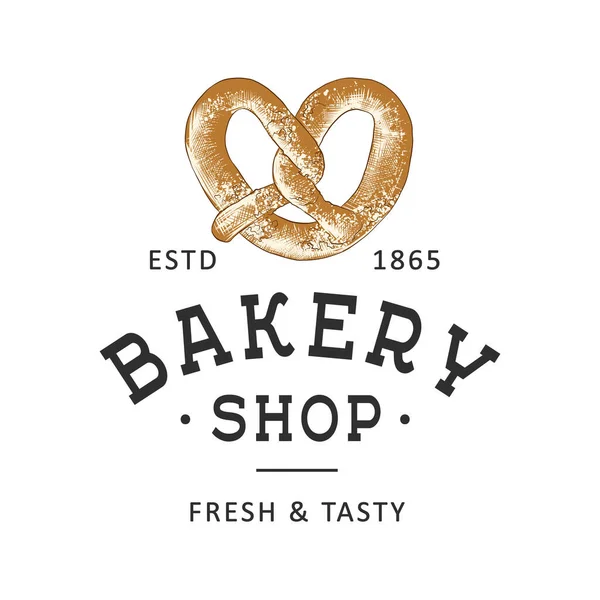 Vintage Style Bakery Shop Simple Label Badge Emblem Logo Template — Stock Vector