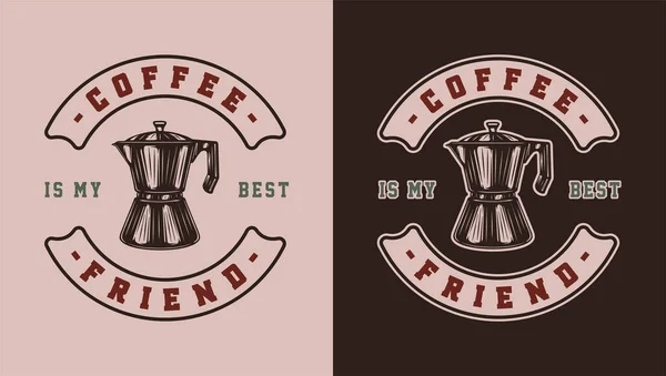 Zestaw Zabytkowych Emblematów Kawy Stylu Retro Logo Odznaki Może Być — Wektor stockowy