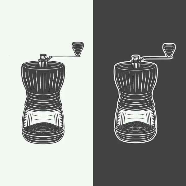 Beyaz Siyah Arka Plan Için Klasik Kahve Kupası Amblem Logo — Stok Vektör