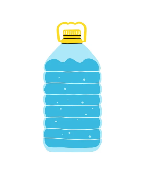 Water Plastic Bottle Gallon Element Clipart Flat Line Style Hand — ストックベクタ