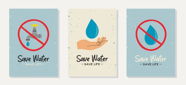 Conjunto Carteles Estilo Moderno Línea Plana Con Frases Comillas Ecología — Vector de stock