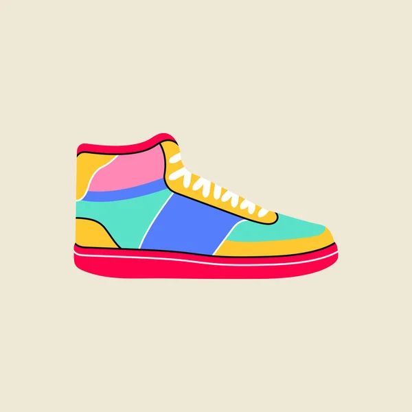 Classic Nostalgic 80S 90S Element Modern Style Flat Line Art — Stockvektor