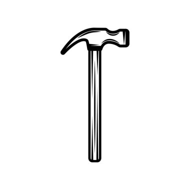 Klasik marangozluk marangoz mekanik çekici. Amblem, logo, rozet, etiket gibi kullanılabilir. İşaret, poster ya da baskı. Monokrom Grafik Sanatı. Vektör İllüstrasyonu