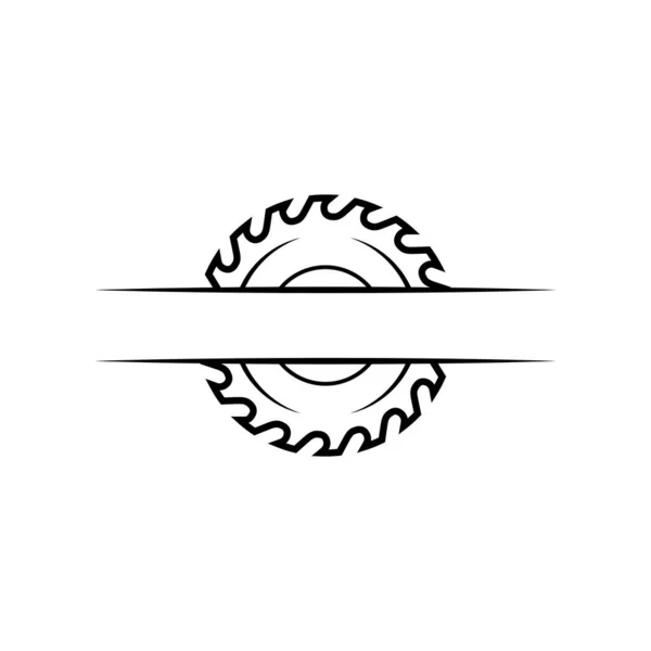 Klasik Marangozluk Marangozluk Mekanik Yuvarlak Testere Formu Amblem Logo Rozet — Stok Vektör