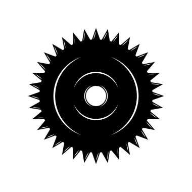 Klasik marangozluk marangoz mekanik yuvarlak testeresi. Amblem, logo, rozet, etiket gibi kullanılabilir. İşaret, poster ya da baskı. Monokrom Grafik Sanatı. Vektör İllüstrasyonu