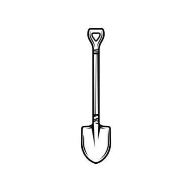 Antika bir kürek. Amblem, logo, rozet, etiket gibi kullanılabilir. İşaret, poster ya da baskı. Monokrom Grafik Sanatı. Vektör İllüstrasyonu