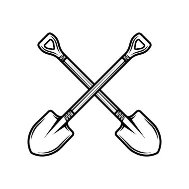 Antika bir kürek. Amblem, logo, rozet, etiket gibi kullanılabilir. İşaret, poster ya da baskı. Monokrom Grafik Sanatı. Vektör İllüstrasyonu