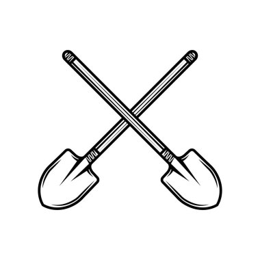 Antika bir kürek. Amblem, logo, rozet, etiket gibi kullanılabilir. İşaret, poster ya da baskı. Monokrom Grafik Sanatı. Vektör İllüstrasyonu