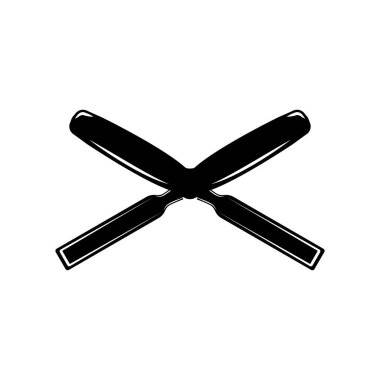 Klasik marangozluk marangozluk mekanik keski haçı. Amblem, logo, rozet, etiket gibi kullanılabilir. İşaret, poster ya da baskı. Monokrom Grafik Sanatı. Vektör İllüstrasyonu