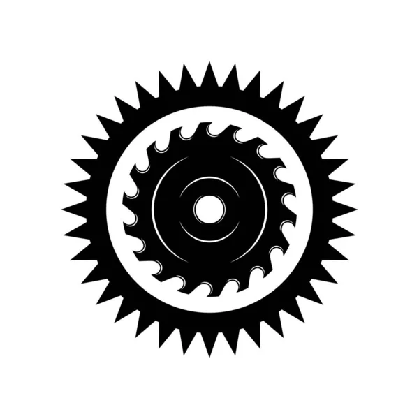 Marangozluk Marangozluk Mekanik Testeresi Içeride Amblem Logo Rozet Etiket Gibi — Stok Vektör