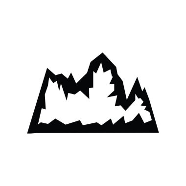 Kamp yapmak için antika dağları. Amblem, logo, rozet, etiket gibi kullanılabilir. İşaret, poster ya da baskı. Monokrom Grafik Sanatı. Vektör İllüstrasyonu