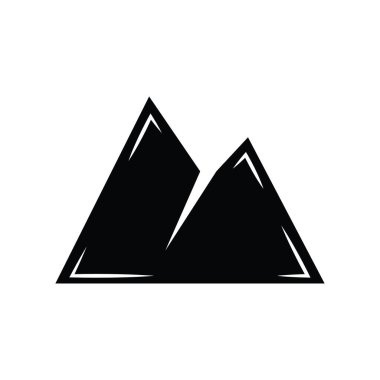 Kamp yapmak için antika dağları. Amblem, logo, rozet, etiket gibi kullanılabilir. İşaret, poster ya da baskı. Monokrom Grafik Sanatı. Vektör İllüstrasyonu