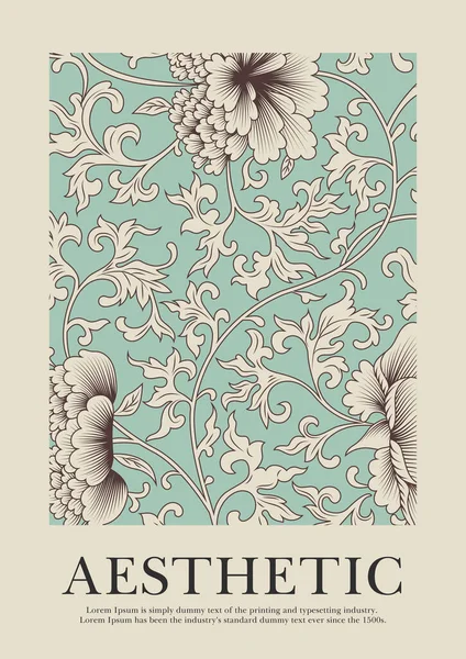 포스터 팜플렛 유기농 식물학적 꽃가지들은 손으로 설계와 벽지를 합니다 그래픽 — 스톡 벡터