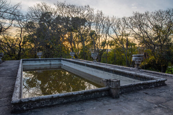 Fresco house in Tapada das Necessidades garden in Lisbon, Portugal