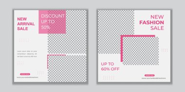 Dijital Pazarlama için Düzenlenebilir Posta Şablonu Sosyal Medya Afişleri. Promosyon Markası Moda