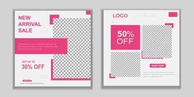 Dijital Pazarlama için Düzenlenebilir Posta Şablonu Sosyal Medya Afişleri. Promosyon Markası Moda