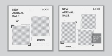 Dijital Pazarlama için Düzenlenebilir Posta Şablonu Sosyal Medya Afişleri. Promosyon Markası Moda