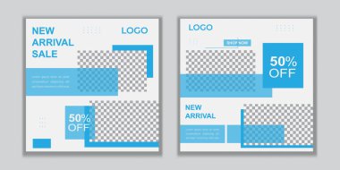 Dijital Pazarlama için Düzenlenebilir Posta Şablonu Sosyal Medya Afişleri. Promosyon Markası Moda