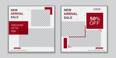 Dijital Pazarlama için Düzenlenebilir Posta Şablonu Sosyal Medya Afişleri. Promosyon Markası Moda