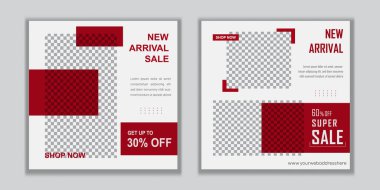 Dijital Pazarlama için Düzenlenebilir Posta Şablonu Sosyal Medya Afişleri. Promosyon Markası Moda