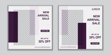 Dijital Pazarlama için Düzenlenebilir Posta Şablonu Sosyal Medya Afişleri. Promosyon Markası Moda