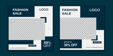 Dijital Pazarlama için Düzenlenebilir Posta Şablonu Sosyal Medya Afişleri. Promosyon Markası Moda