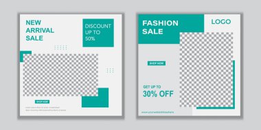 Dijital Pazarlama için Düzenlenebilir Posta Şablonu Sosyal Medya Afişleri. Promosyon Markası Moda