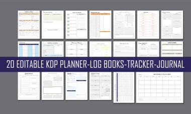 Daily Planner, Productivity Planner, Dream journal, Weekly planner, 20 Different KDP Interior Design Template