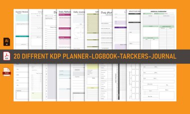 Editable KDP Interior Design - Gratitude Journal, Dream journal, daily planner Customizable Interior - Low-Content Books - Printable Organizer, Planner.