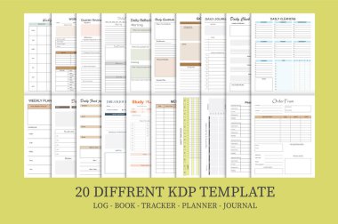 Editable KDP Interior Design - Gratitude Journal, Dream journal, daily planner Customizable Interior - Low-Content Books - Printable Organizer, Planner.