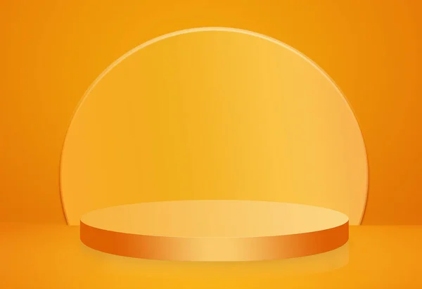 Oranje Sokkel Podium Een Oranje Achtergrond Halloween Achtergrond Modern Design — Stockfoto
