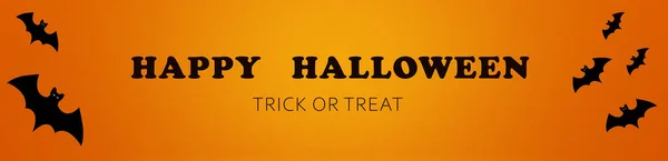Glad Halloween Hälsning Banner Med Fladdermöss Kopiera Utrymme För Text — Stockfoto