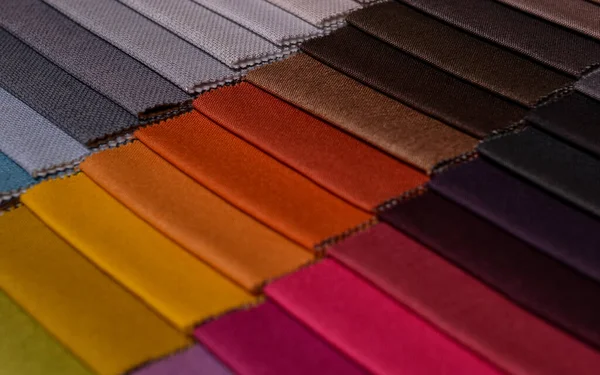 Campioni Mobili Fabrics Multicolor Tessuto Texture Sfondo — Foto Stock