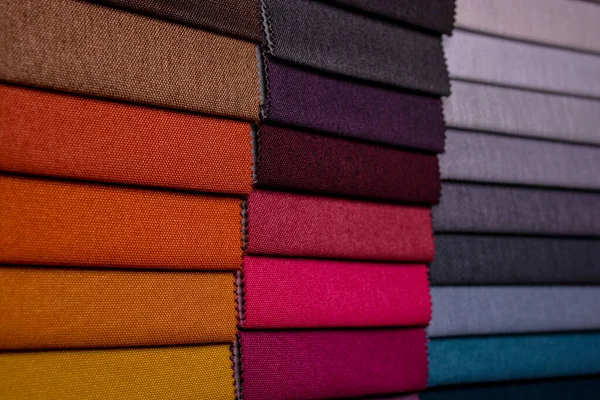 Campioni Mobili Fabrics Multicolor Tessuto Texture Sfondo — Foto Stock