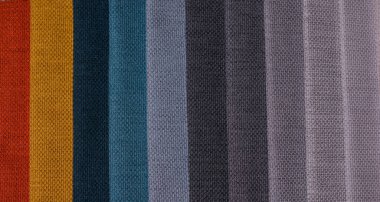 Mobilya kumaşları. Çok renkli kumaş dokusu. Bayrak.