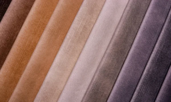 Échantillons Tissus Meubles Tissu Multicolore Texture Fond Velours — Photo