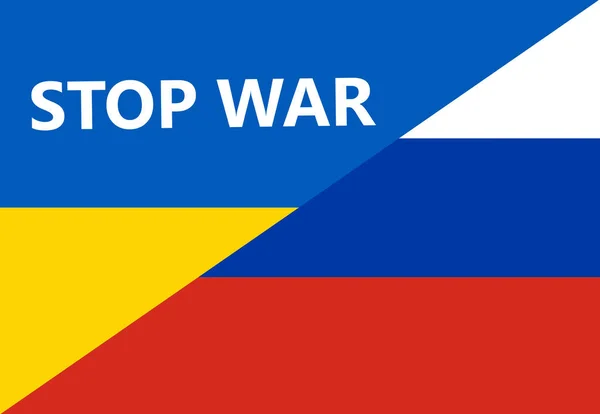 Bandiera Ucraina Russia Fermare Guerra Tra Russia Ucraina Illustrazione — Foto Stock